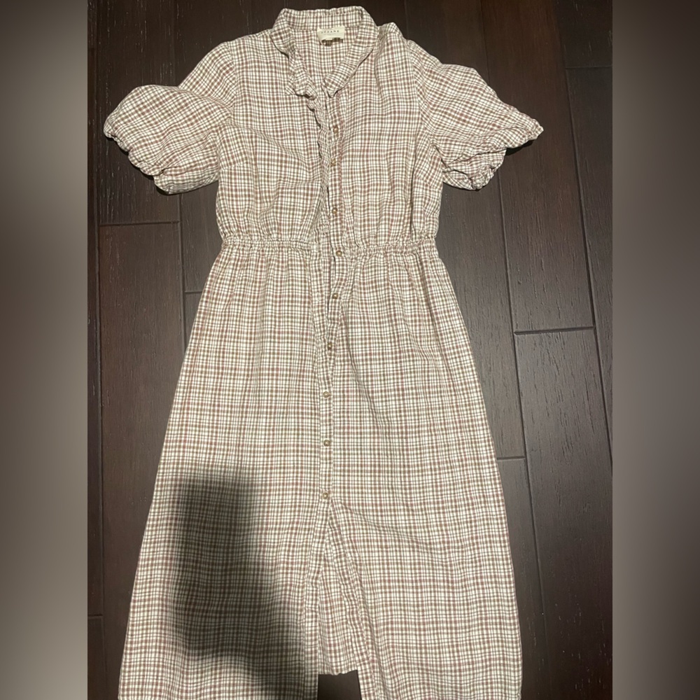 Sezane Checkered Button-Front Skirt